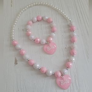 Barbie necklace and bracelet set.